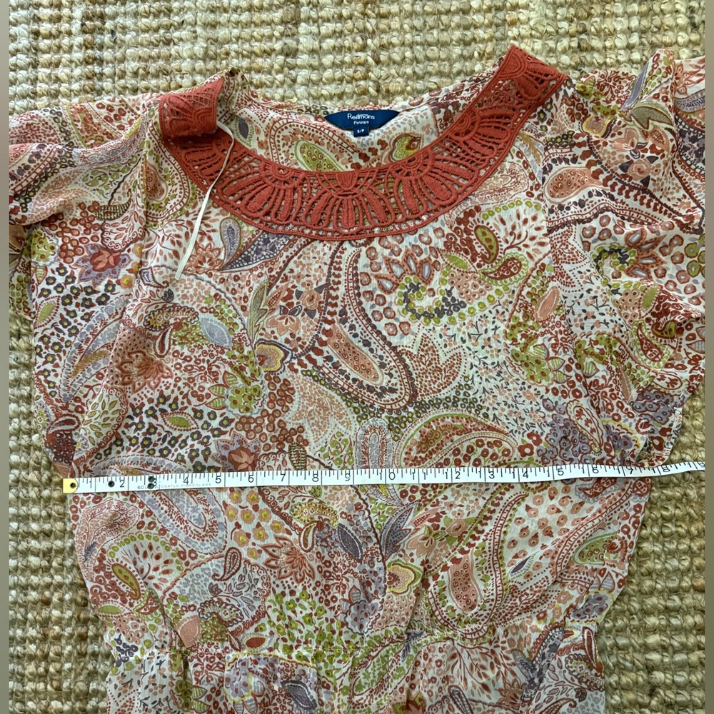 Reitmans Paisley Blouse with Terracotta Crochet Detail - Picture 5 of 7